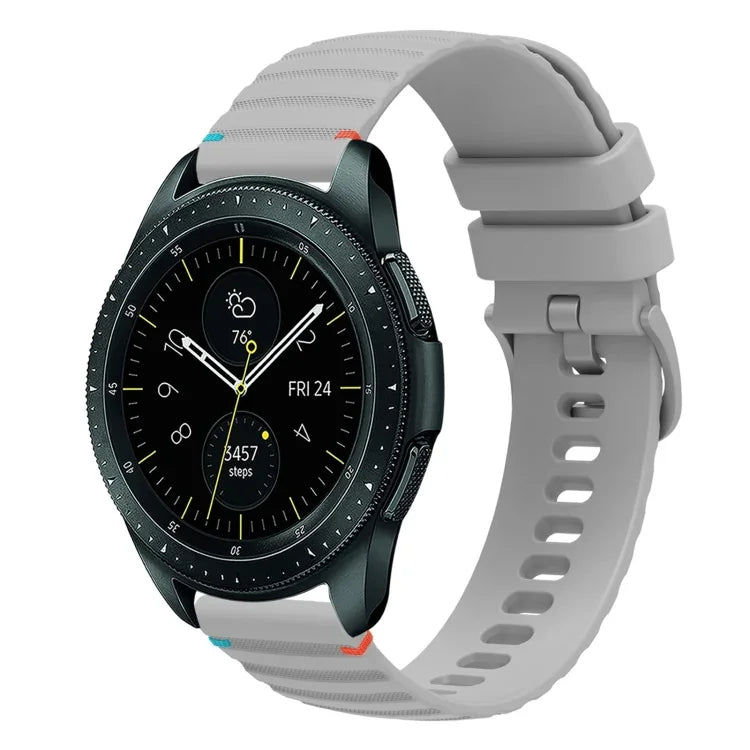 Dây đồng hồ silicone 20mm chấm sóng khâu, cho Samsung Galaxy Watch 42mm, cho Samsung Gear S2 Classic