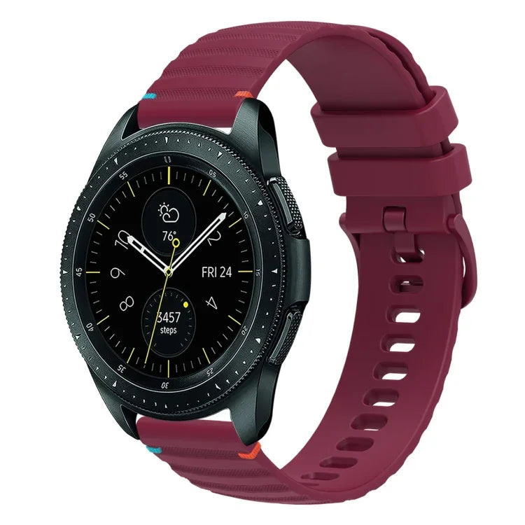 Dây đồng hồ silicone 20mm chấm sóng khâu, cho Samsung Galaxy Watch 42mm, cho Samsung Gear S2 Classic