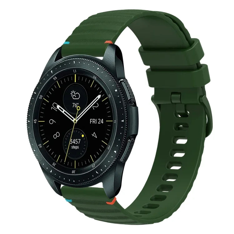 Dây đồng hồ silicone 20mm chấm sóng khâu, cho Samsung Galaxy Watch 42mm, cho Samsung Gear S2 Classic