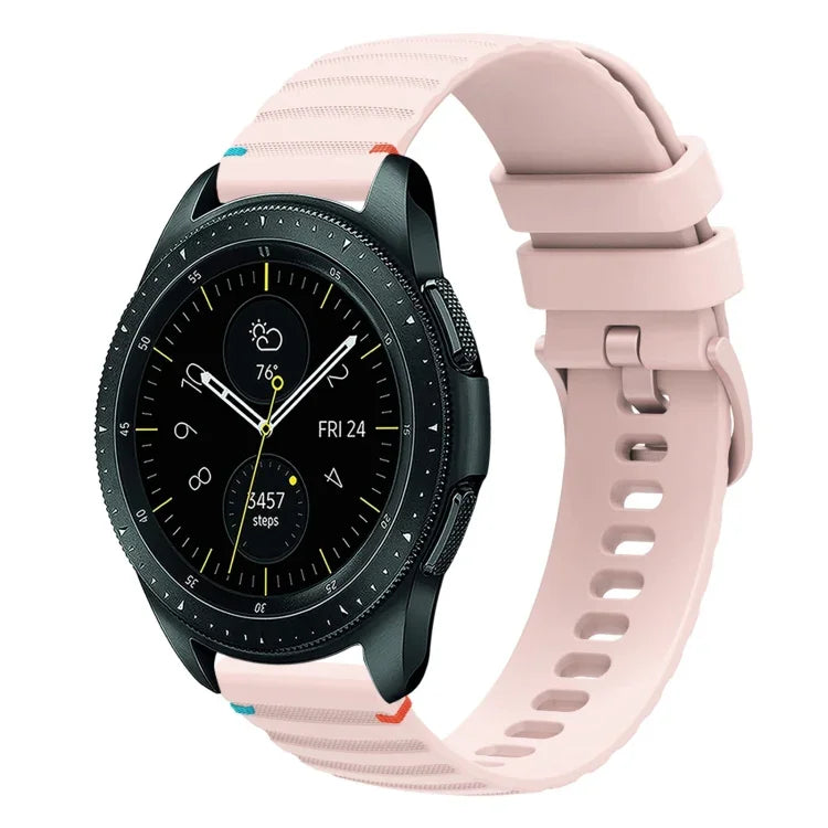 Dây đồng hồ silicone 20mm chấm sóng khâu, cho Samsung Galaxy Watch 42mm, cho Samsung Gear S2 Classic
