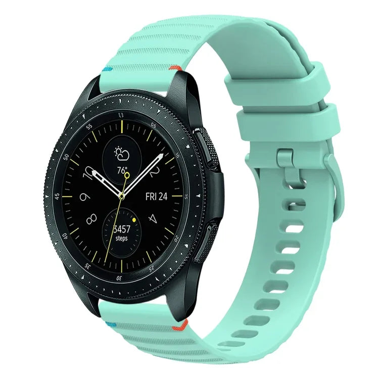 Dây đồng hồ silicone 20mm chấm sóng khâu, cho Samsung Galaxy Watch 42mm, cho Samsung Gear S2 Classic