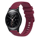 Dây đồng hồ silicone 20mm chấm sóng khâu, cho Samsung Galaxy Watch 42mm, cho Samsung Gear S2 Classic