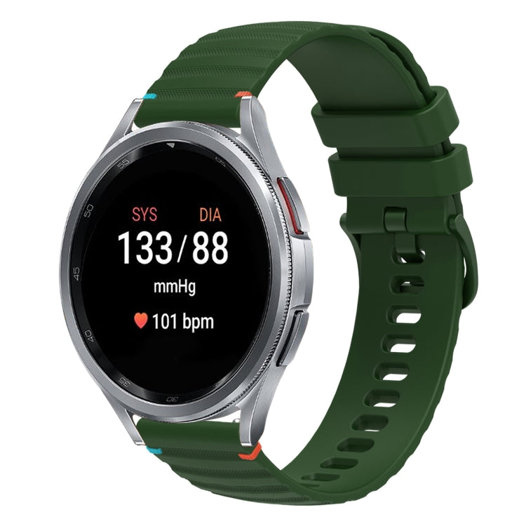 Dây đồng hồ silicone 20mm có đường may chấm sóng, dành cho Samsung Galaxy Watch FE 40mm, Samsung Galaxy Watch 7 40 / 44mm, Samsung Galaxy Watch 6 Classic 43 / 47mm, Samsung Galaxy Watch 6 40 / 44mm