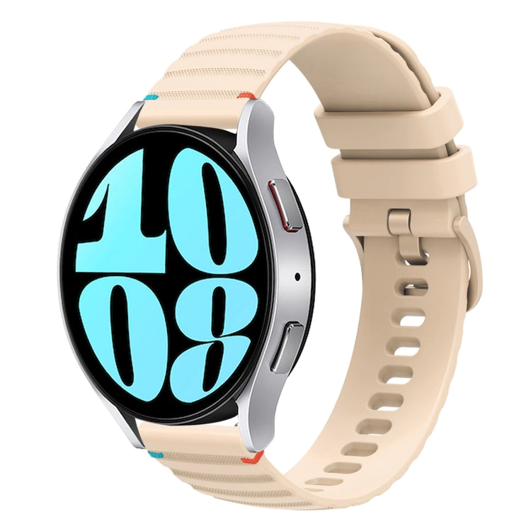 Dây đồng hồ silicone 20mm có đường may chấm sóng, dành cho Samsung Galaxy Watch FE 40mm, Samsung Galaxy Watch 7 40 / 44mm, Samsung Galaxy Watch 6 Classic 43 / 47mm, Samsung Galaxy Watch 6 40 / 44mm