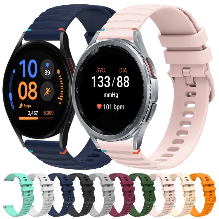 Dây đồng hồ silicone 20mm chấm chấm sóng khâu, dành cho Samsung Galaxy Gear Sport, dành cho Samsung Galaxy Watch Active 2, dành cho Samsung Galaxy Watch3 41mm, dành cho Samsung Galaxy Watch Active