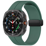 For Samsung Galaxy Watch Ultra 47mm Groove Style Folding Magnetic Buckle Silicone Watch Band