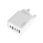 Sạc đa cổng 120W 3 PD Type-C và USB đôi cho điện thoại di động, phích cắm UK, phích cắm UK