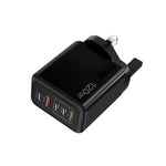 Sạc đa cổng 120W 3 PD Type-C và USB đôi cho điện thoại di động, phích cắm UK, phích cắm UK