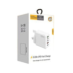 Sạc đa cổng 120W 3 PD Type-C và USB đôi cho điện thoại di động, phích cắm UK, phích cắm UK
