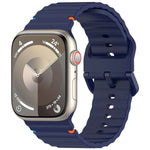 Dây đồng hồ silicone may họa tiết sóng, Dành cho Apple Watch SE 2023 44mm, Dành cho Apple Watch SE 2023 40mm, Dành cho Apple Watch Ultra 2 49mm, Dành cho Apple Watch Series 9 45mm