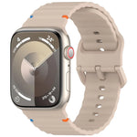 Dây đồng hồ silicone may họa tiết sóng, Dành cho Apple Watch SE 2023 44mm, Dành cho Apple Watch SE 2023 40mm, Dành cho Apple Watch Ultra 2 49mm, Dành cho Apple Watch Series 9 45mm