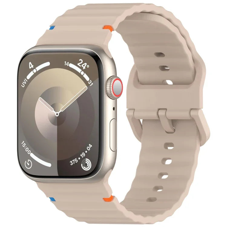 Dây đồng hồ silicone may họa tiết sóng, Dành cho Apple Watch SE 2023 44mm, Dành cho Apple Watch SE 2023 40mm, Dành cho Apple Watch Ultra 2 49mm, Dành cho Apple Watch Series 9 45mm