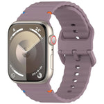 Dây đeo đồng hồ silicone may họa tiết sóng, dành cho Apple Watch Series 9 41mm, dành cho Apple Watch Ultra 49mm, dành cho Apple Watch Series 8 41mm, dành cho Apple Watch Series 8 45mm
