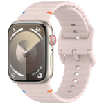 Dây đeo đồng hồ silicone may họa tiết sóng, dành cho Apple Watch SE 2022 40mm, dành cho Apple Watch SE 2022 44mm, dành cho Apple Watch Series 7 41mm, dành cho Apple Watch Series 7 45mm