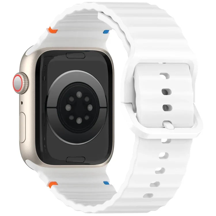 Dây đeo đồng hồ silicone may họa tiết sóng, dành cho Apple Watch Series 6 40mm, dành cho Apple Watch Series 6 44mm, dành cho Apple Watch Series 5 44mm, dành cho Apple Watch Series 5 40mm