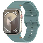 Dây đeo đồng hồ silicone may họa tiết sóng, dành cho Apple Watch Series 6 40mm, dành cho Apple Watch Series 6 44mm, dành cho Apple Watch Series 5 44mm, dành cho Apple Watch Series 5 40mm