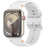 Dây đeo đồng hồ silicone may họa tiết sóng, dành cho Apple Watch Series 6 40mm, dành cho Apple Watch Series 6 44mm, dành cho Apple Watch Series 5 44mm, dành cho Apple Watch Series 5 40mm
