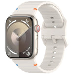 Dây đeo đồng hồ silicone may họa tiết sóng, dành cho Apple Watch Series 6 40mm, dành cho Apple Watch Series 6 44mm, dành cho Apple Watch Series 5 44mm, dành cho Apple Watch Series 5 40mm