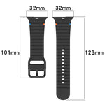 Dây đồng hồ silicone may họa tiết sóng, Dành cho Apple Watch SE 2023 44mm, Dành cho Apple Watch SE 2023 40mm, Dành cho Apple Watch Ultra 2 49mm, Dành cho Apple Watch Series 9 45mm