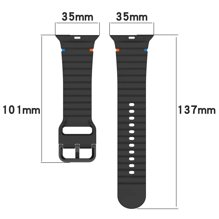 Dây đeo đồng hồ silicone may họa tiết sóng, dành cho Apple Watch SE 2022 40mm, dành cho Apple Watch SE 2022 44mm, dành cho Apple Watch Series 7 41mm, dành cho Apple Watch Series 7 45mm