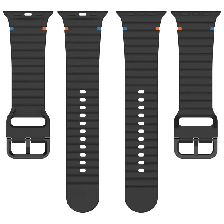 Dây đồng hồ silicone may họa tiết sóng, Dành cho Apple Watch SE 2023 44mm, Dành cho Apple Watch SE 2023 40mm, Dành cho Apple Watch Ultra 2 49mm, Dành cho Apple Watch Series 9 45mm