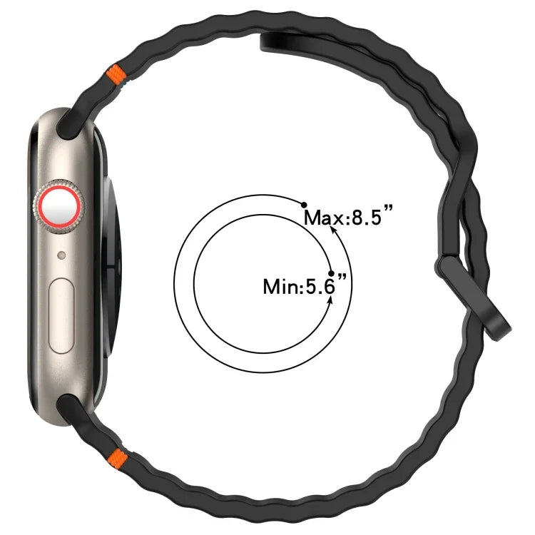 Dây đeo đồng hồ silicone may họa tiết sóng, dành cho Apple Watch Series 6 40mm, dành cho Apple Watch Series 6 44mm, dành cho Apple Watch Series 5 44mm, dành cho Apple Watch Series 5 40mm
