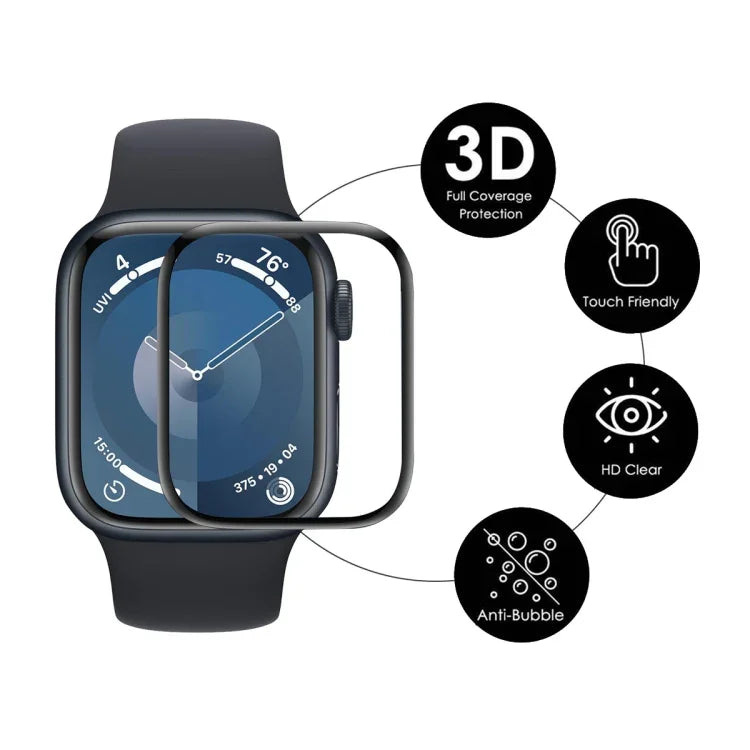 2 miếng phim bảo vệ màn hình ENKAY 3D phủ toàn bộ, viền PC mềm PMMA HD, Dành cho Apple Watch Series 11 / 10 46mm, Dành cho Apple Watch Series 11 / 10 42mm