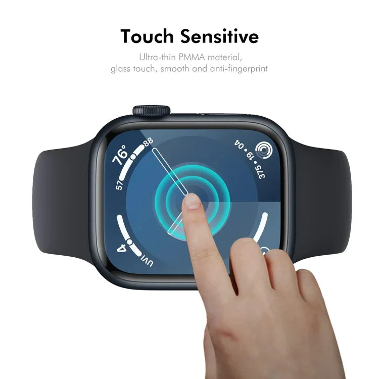 2 miếng phim bảo vệ màn hình ENKAY 3D phủ toàn bộ, viền PC mềm PMMA HD, Dành cho Apple Watch Series 11 / 10 46mm, Dành cho Apple Watch Series 11 / 10 42mm