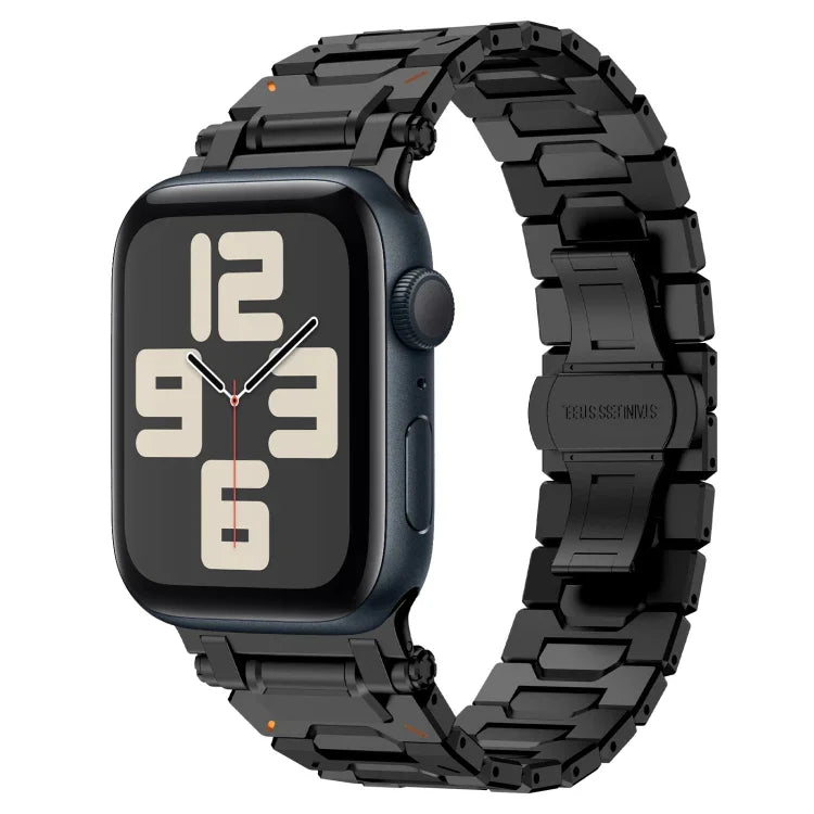 Pathfinder Stainless Steel Metal Watch Band, For Apple Watch Series 10 46mm, For Apple Watch SE 2023 44mm, For Apple Watch Ultra 2 49mm, For Apple Watch Series 9 45mm, For Apple Watch Ultra 49mm, For Apple Watch Series 8 45mm, For Apple Watch SE 2022 4...