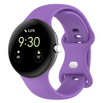 Dây đồng hồ silicone màu trơn khóa bướm, Kích thước: S, Dành cho Google Pixel Watch 4 / Watch 3 45mm