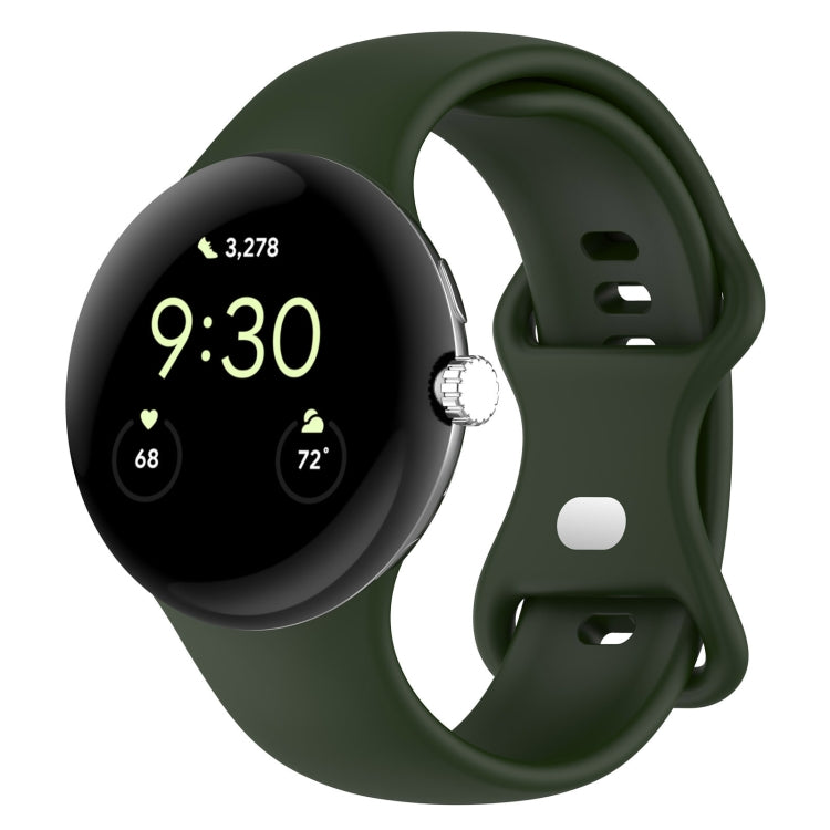 Dây đồng hồ silicone màu trơn khóa bướm, Kích thước: S, Dành cho Google Pixel Watch 4 / Watch 3 45mm