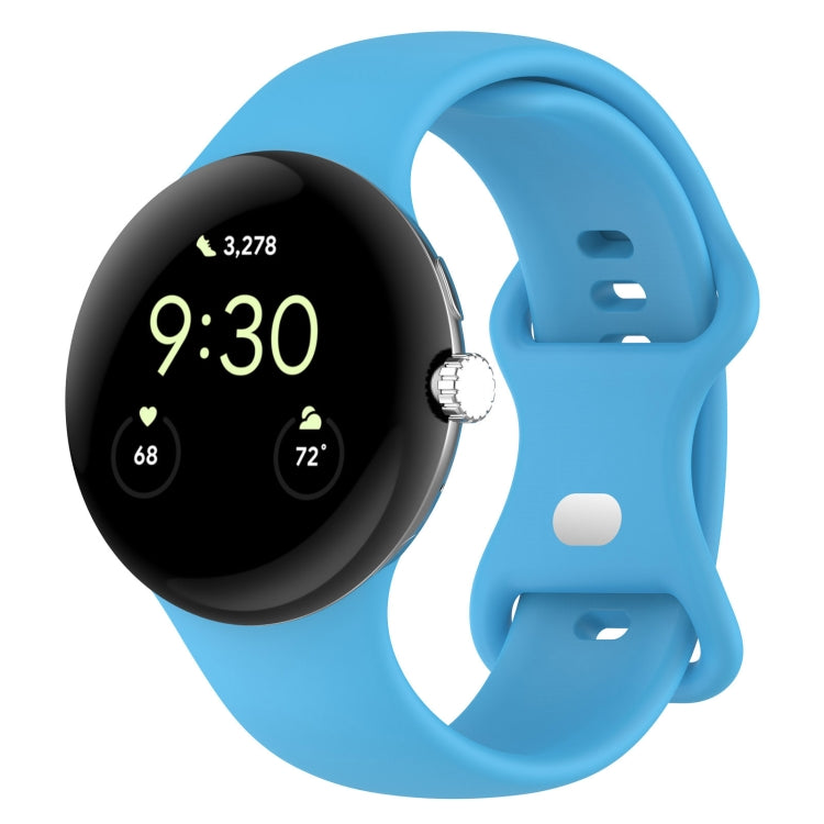 Dây đồng hồ silicone màu trơn khóa bướm, Kích thước: S, Dành cho Google Pixel Watch 4 / Watch 3 45mm
