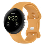 Dây đồng hồ silicone màu trơn khóa bướm, Kích thước: S, Dành cho Google Pixel Watch 4 / Watch 3 45mm