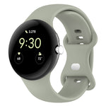 Dây đồng hồ silicone màu trơn khóa bướm, Kích thước: S, Dành cho Google Pixel Watch 4 / Watch 3 45mm