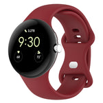 Dây đồng hồ silicone màu trơn khóa bướm, Kích thước: S, Dành cho Google Pixel Watch 4 / Watch 3 45mm