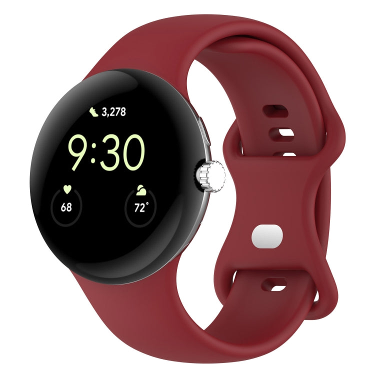 Dây đồng hồ silicone màu trơn khóa bướm, Kích thước: S, Dành cho Google Pixel Watch 4 / Watch 3 45mm