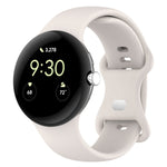 Dây đồng hồ silicone màu trơn khóa bướm, Kích thước: S, Dành cho Google Pixel Watch 4 / Watch 3 45mm