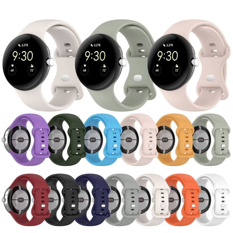 Dây đồng hồ silicone màu trơn khóa bướm, Kích thước: S, Dành cho Google Pixel Watch 4 / Watch 3 45mm
