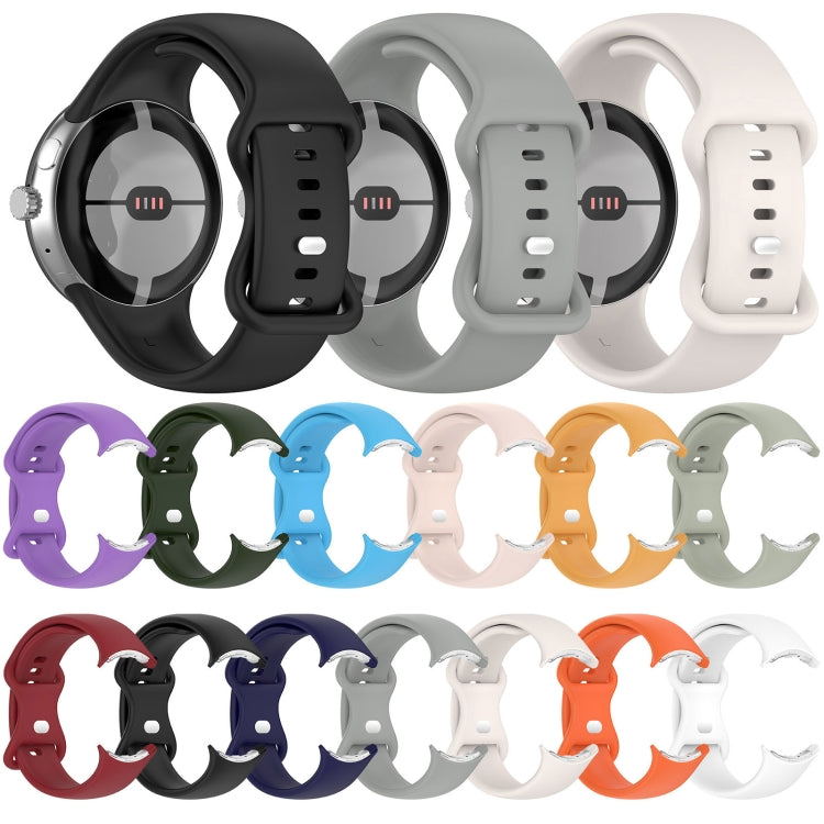 Dây đồng hồ silicone màu trơn khóa bướm, Kích thước: S, Dành cho Google Pixel Watch 4 / Watch 3 45mm
