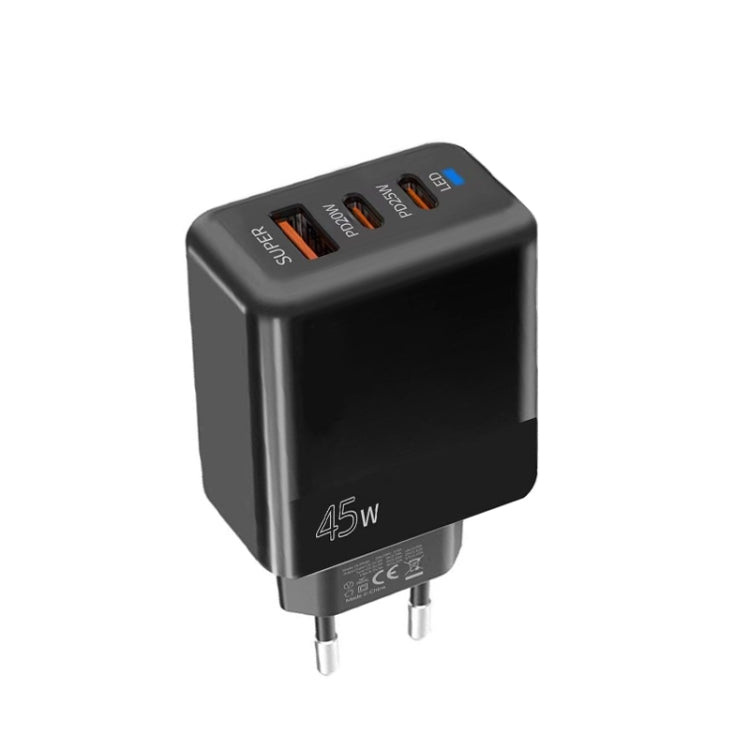 Sạc tương thích đầy đủ 45W PD3.0 / PPS Type-C + QC3.0 USB, phích cắm EU, PD3.0 / PPS Type-C + QC3.0 USB (phích cắm EU)