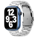 Three Beads Titanium Alloy Metal Watch Band, For Apple Watch Series 7 41mm, For Apple Watch Series 7 45mm, For Apple Watch Series 6 40mm, For Apple Watch Series 6 44mm, For Apple Watch Series 5 44mm, For Apple Watch Series 5 40mm                       ...