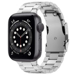 Three Beads Titanium Alloy Metal Watch Band, For Apple Watch Series 7 41mm, For Apple Watch Series 7 45mm, For Apple Watch Series 6 40mm, For Apple Watch Series 6 44mm, For Apple Watch Series 5 44mm, For Apple Watch Series 5 40mm                       ...