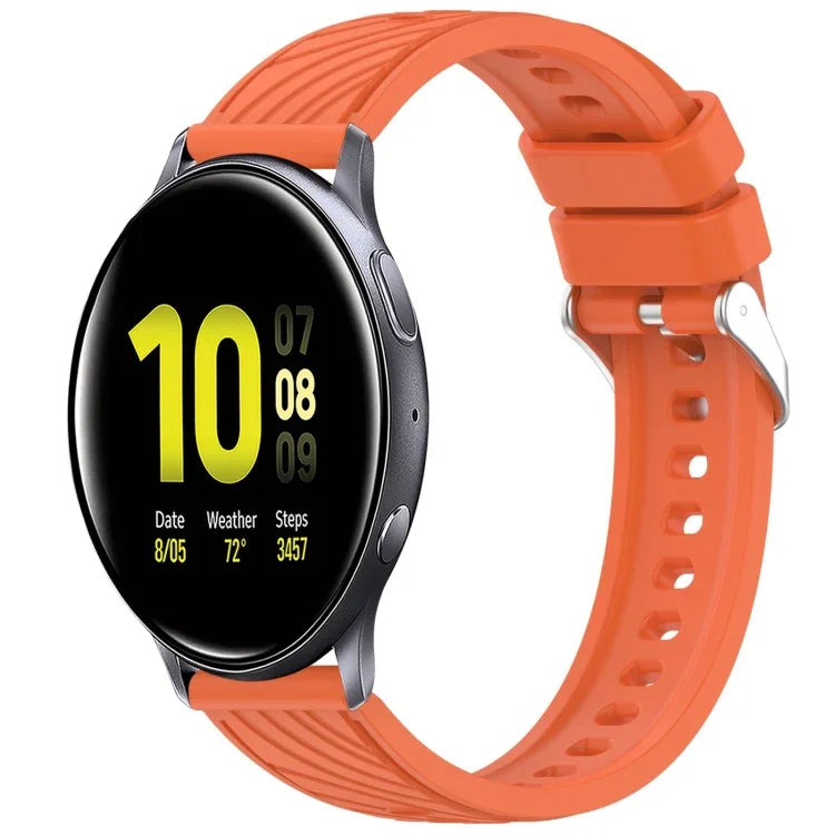 Dây đồng hồ silicone họa tiết sọc 20mm, Dành cho Samsung Galaxy Watch Active2 44mm, Dành cho Samsung Galaxy Watch Active2 40mm