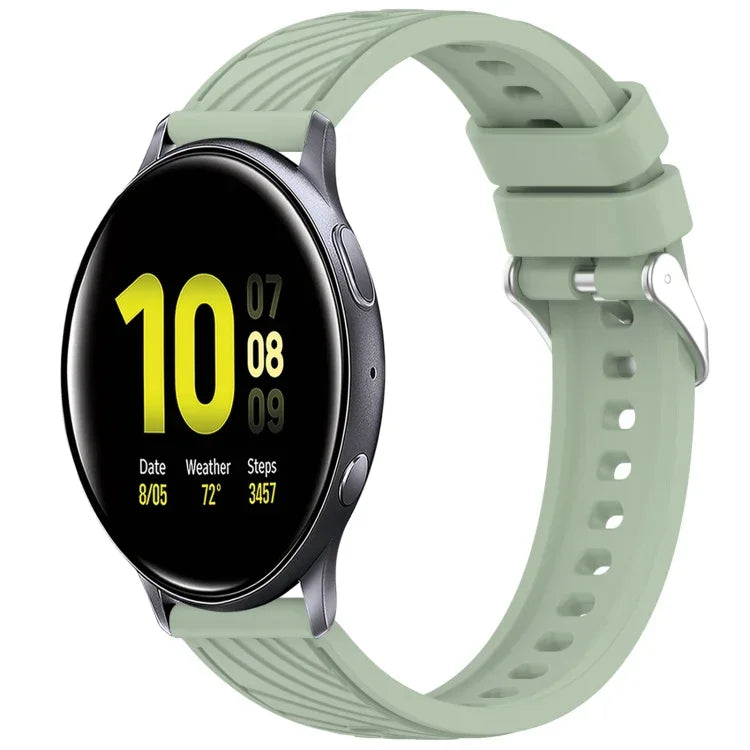 Dây đồng hồ silicone họa tiết sọc 20mm, Dành cho Samsung Galaxy Watch Active2 44mm, Dành cho Samsung Galaxy Watch Active2 40mm
