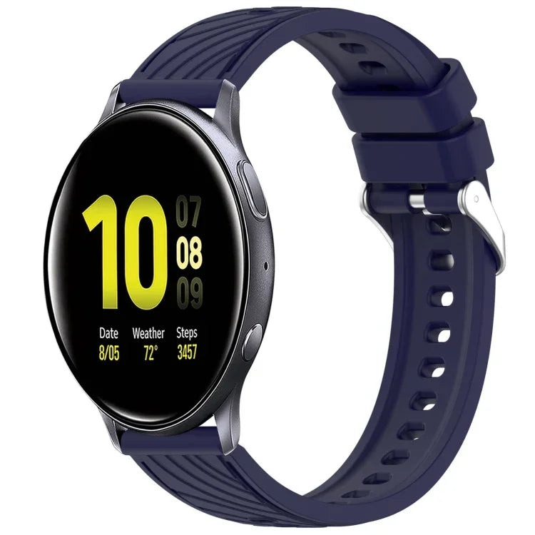 Dây đồng hồ silicone họa tiết sọc 20mm, Dành cho Samsung Galaxy Watch Active2 44mm, Dành cho Samsung Galaxy Watch Active2 40mm