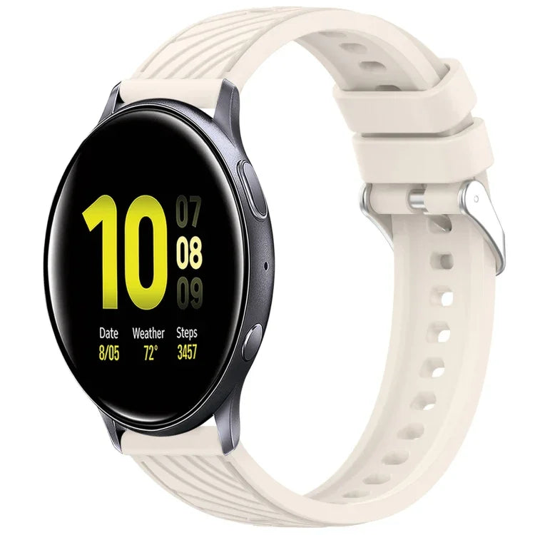 Dây đồng hồ silicone họa tiết sọc 20mm, Dành cho Samsung Galaxy Watch Active2 44mm, Dành cho Samsung Galaxy Watch Active2 40mm