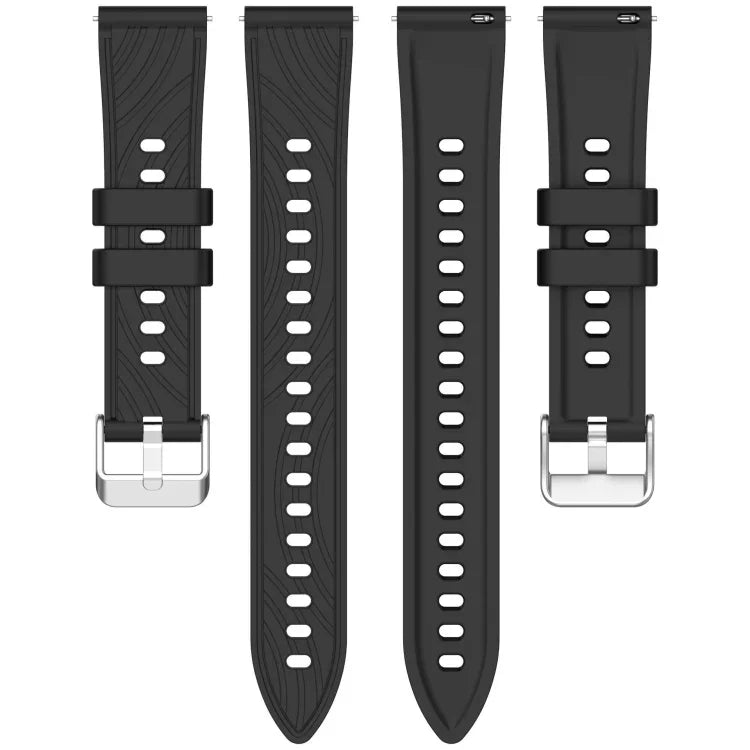 Dây đồng hồ silicone họa tiết sọc 20mm, Dành cho Samsung Galaxy Watch Active2 44mm, Dành cho Samsung Galaxy Watch Active2 40mm