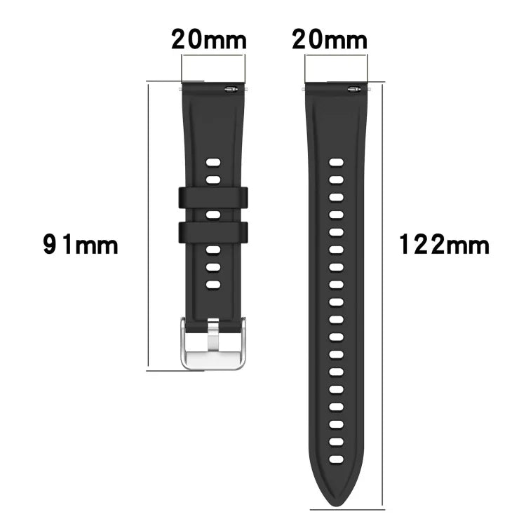 Dây đồng hồ silicone họa tiết sọc 20mm, Dành cho Samsung Galaxy Watch Active2 44mm, Dành cho Samsung Galaxy Watch Active2 40mm
