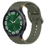 Wavy Grain Stitched Quick Release Silicone Watch Band, For Samsung Galaxy Watch FE 40mm, For Samsung Galaxy Watch 7 44mm, For Samsung Galaxy Watch 7 40mm, For Samsung Galaxy Watch 6 Classic 47mm