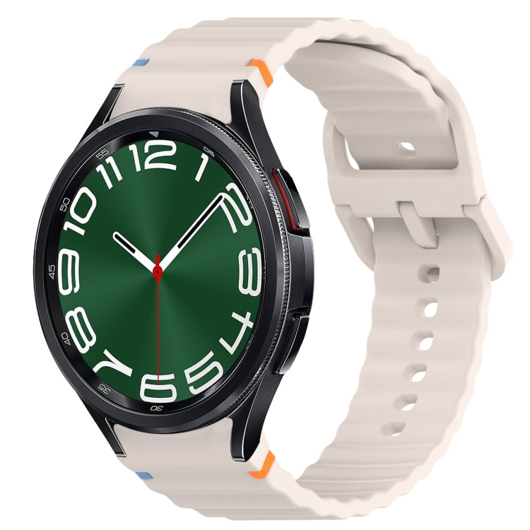 Wavy Grain Stitched Quick Release Silicone Watch Band, For Samsung Galaxy Watch 6 44mm, For Samsung Galaxy Watch 6 40mm, For Samsung Galaxy Watch 6 Classic 43mm, For Samsung Galaxy Watch 5 Pro Golf Edition